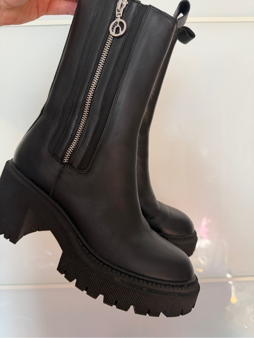 Wishbone black high combat boots - Picture 2 of 11